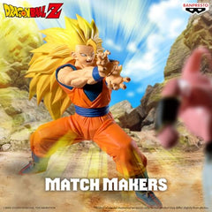 Banpresto Match Makers Goku Saiyan 3 display stand for dynamic shelf appeal.
