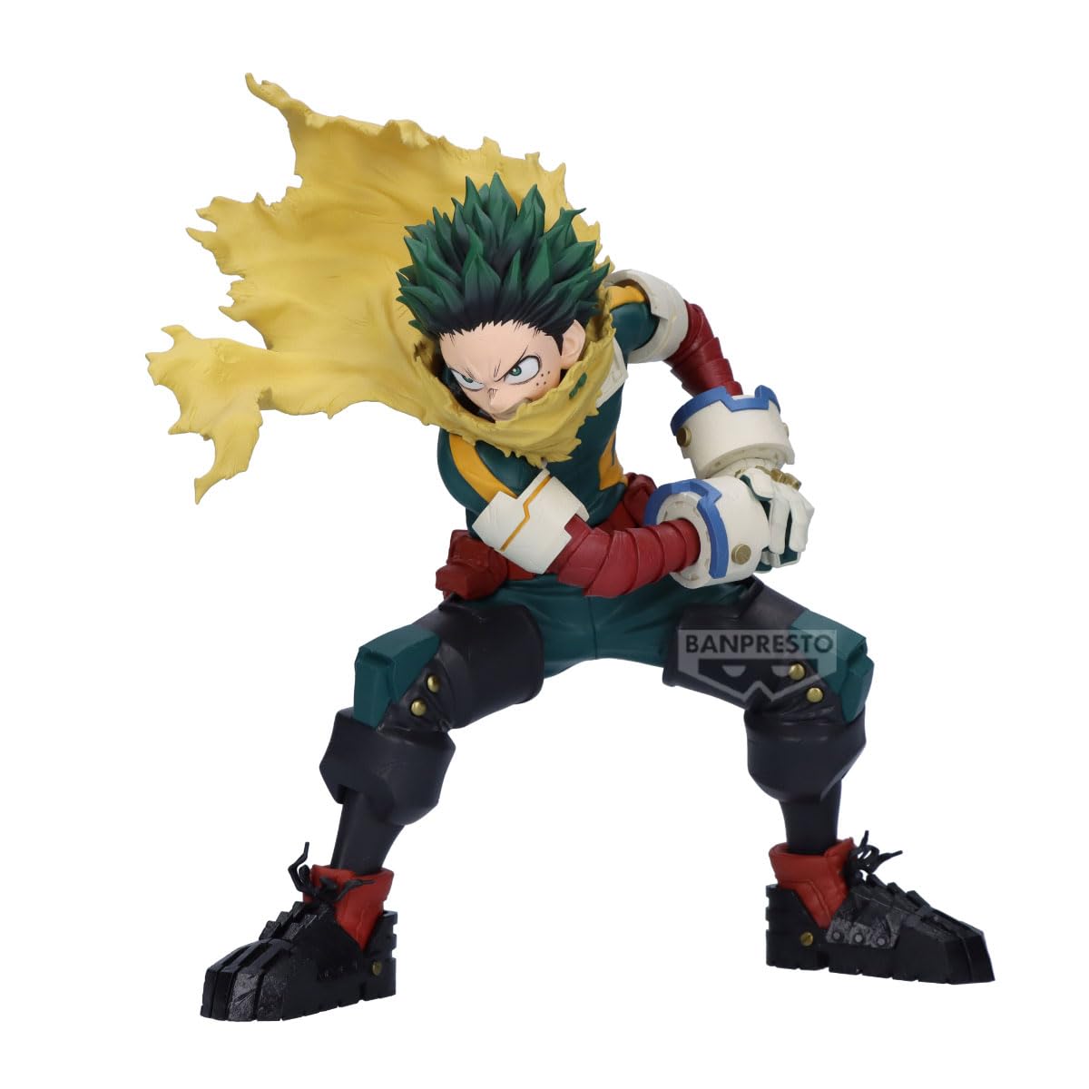 Banpresto Maxmatic Izuku Midoriya figure in standing pose for shelf display.