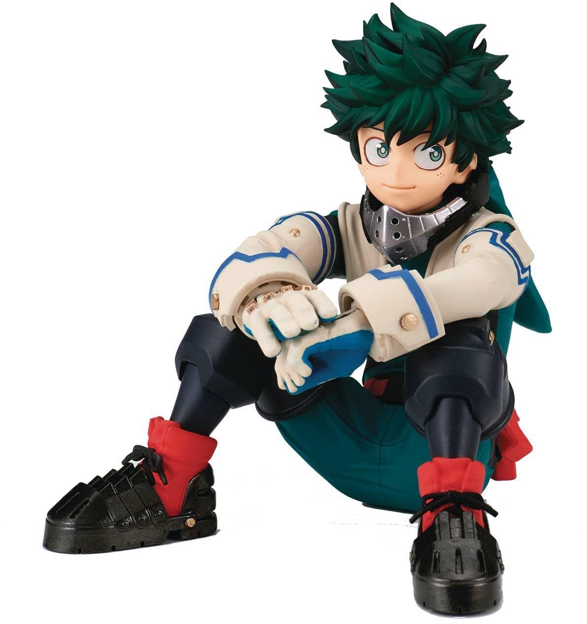 Banpresto My Hero Academia Midoriya figure with dynamic pose for display