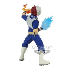 Banpresto Todoroki figure with fire and ice accents for collection.