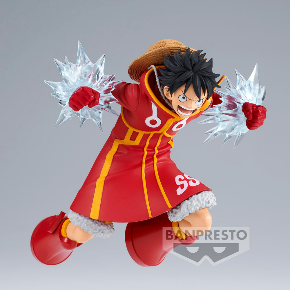 Banpresto Monkey D Luffy Battle Record packaging with official licensing label for authenticity.