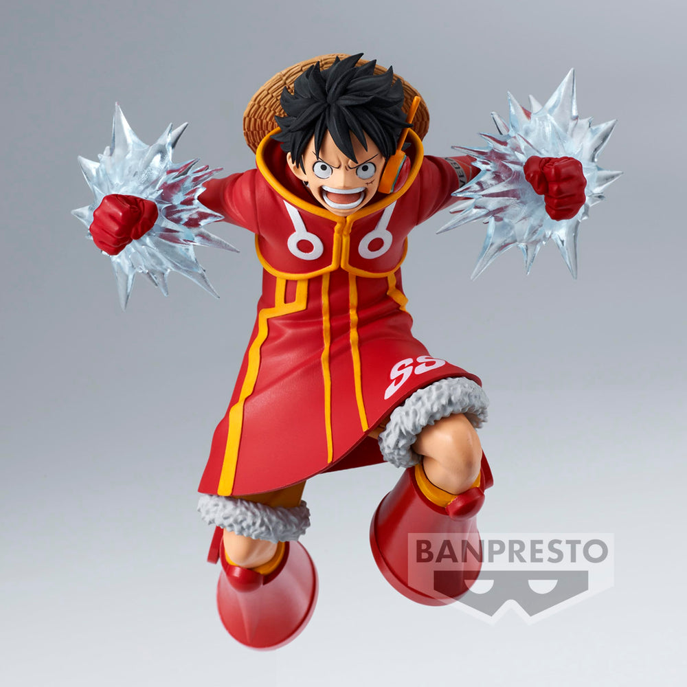 Banpresto Monkey D Luffy Battle Record figure, 5.5 inch height, perfect for shelf showcase.