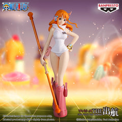 Banpresto Nami Egghead ver display-ready piece pairs with related figures.