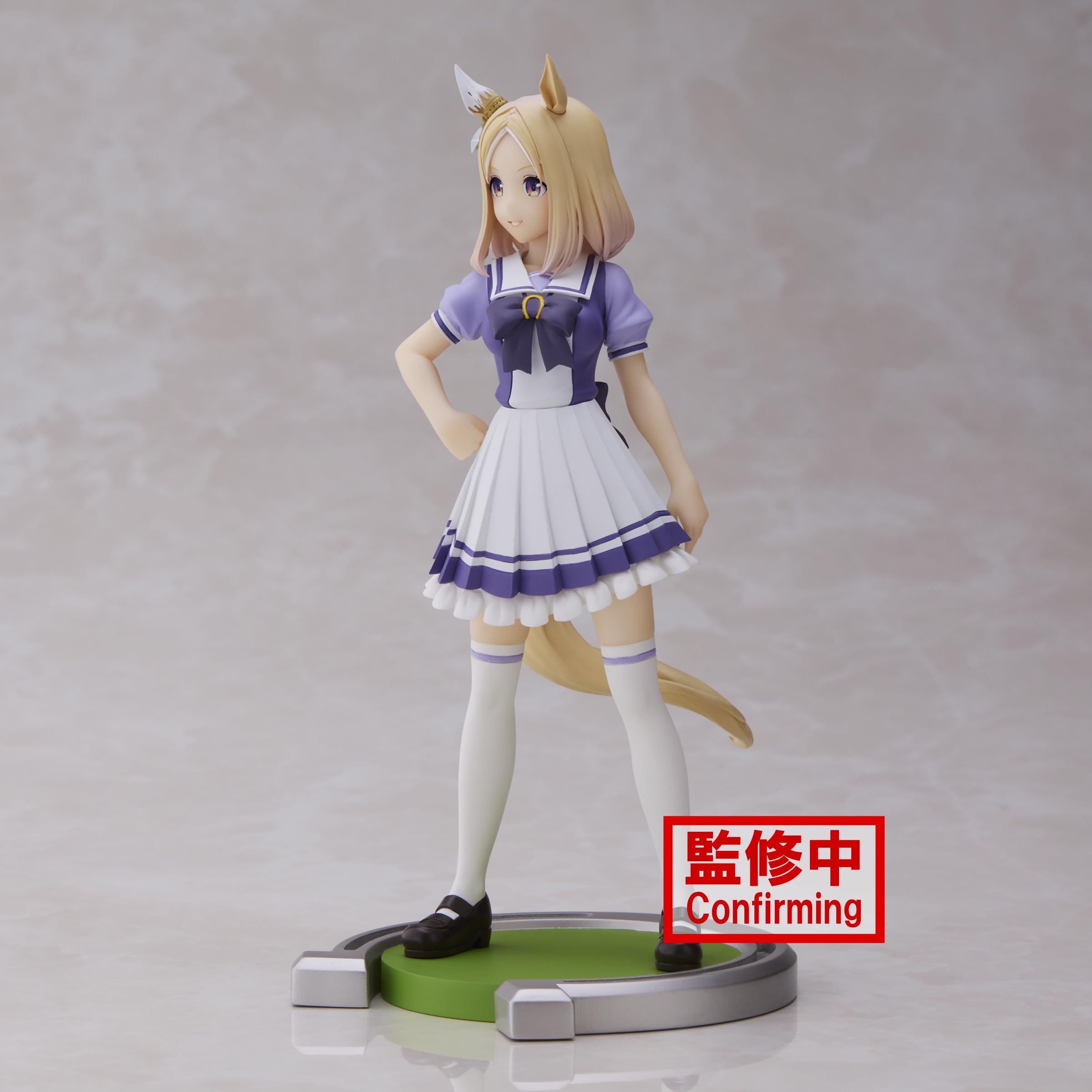 Banpresto Narita Top Road base display stand enhances stability on shelves.