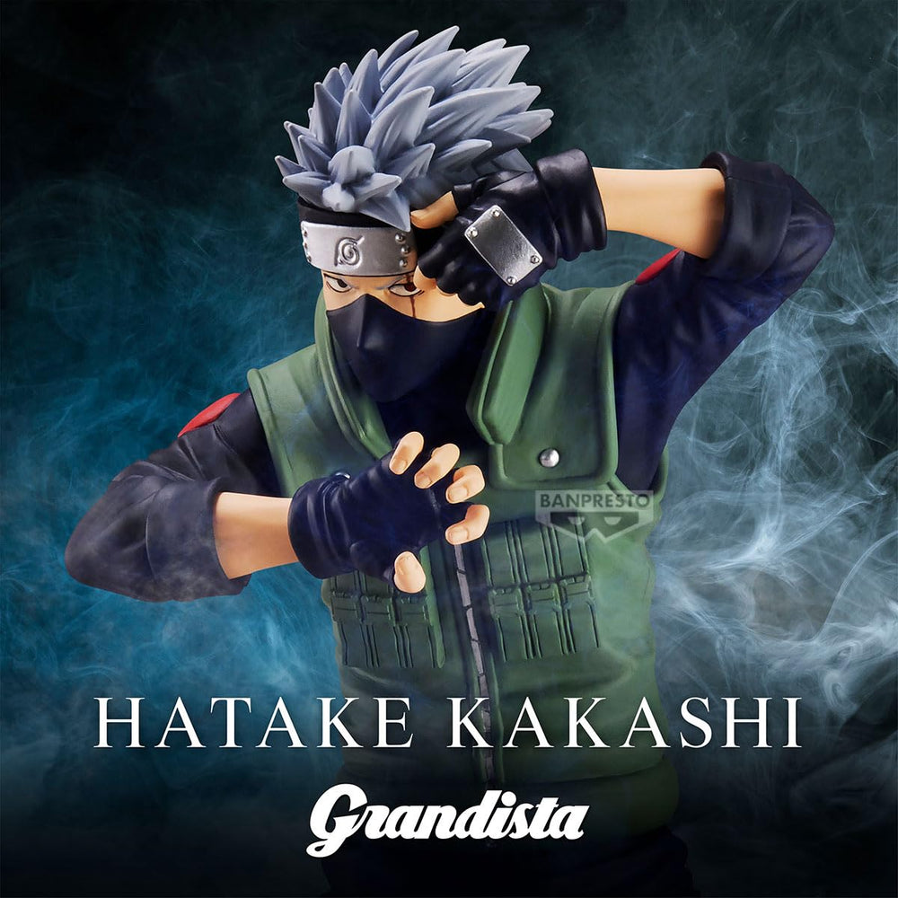 Banpresto Kakashi Grandista with other figures creates a dynamic display.