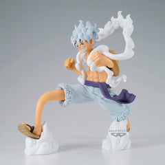 Banpresto One Piece Gear 5 Luffy box-label—authentic licensing cue for collectors.