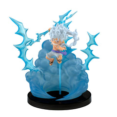 Banpresto One Piece Gear 5 Luffy figure in dynamic pose for shelf display