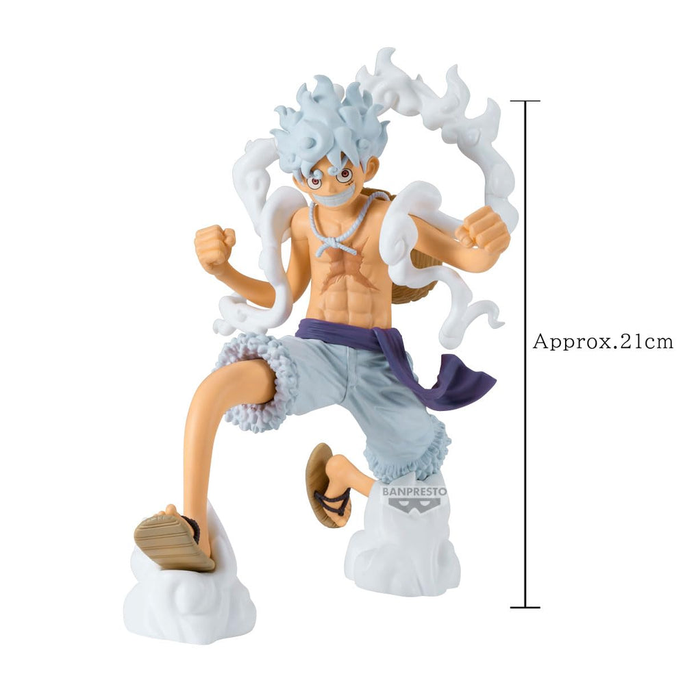 Banpresto Gear 5 Luffy front-angle—showcases dynamic pose for display.