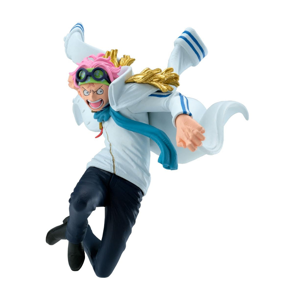 Banpresto One Piece Koby Battle Record figure in iconic pose for shelf display.