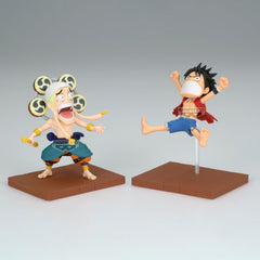 Banpresto Luffy Enel scene statue, palm-sized treasure for shelf displays.