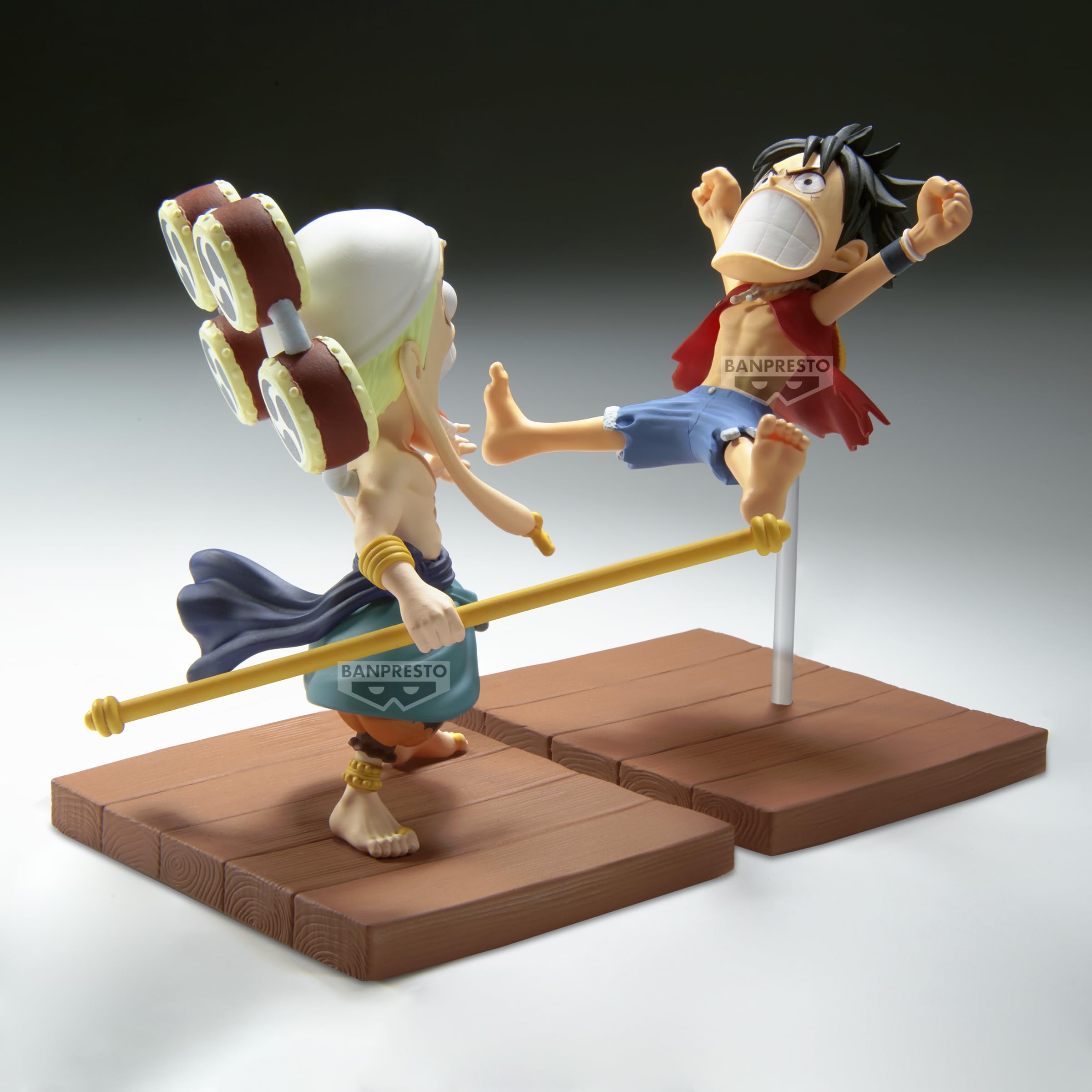 Banpresto Luffy Enel collectible for fans seeking compact, high-detail pieces.