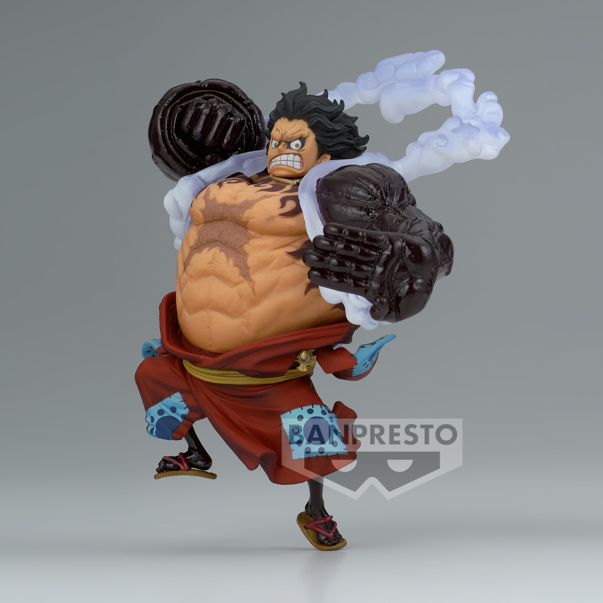Banpresto One Piece Monkey D. Luffy Special ver. A pose-action shot highlights sculpt.