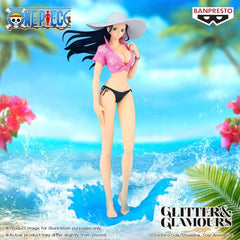 Close-up head shot of Nico Robin Splash Style figure highlighting detail