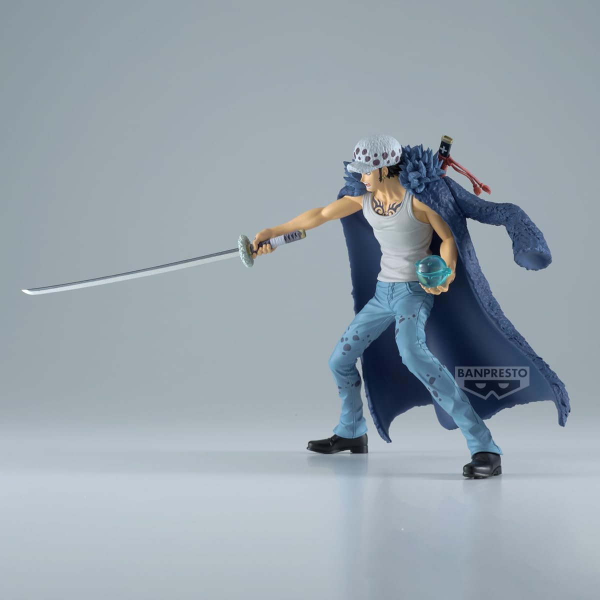 Banpresto Trafalgar Law II Battle Record figure—packaging photo confirms licensed status.