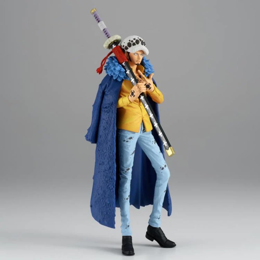 Banpresto Trafalgar Law Wanokuni logo detail adds authenticity and licensing credibility.