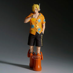 Banpresto Sanji Egghead Shukko figure detailed features close-up.