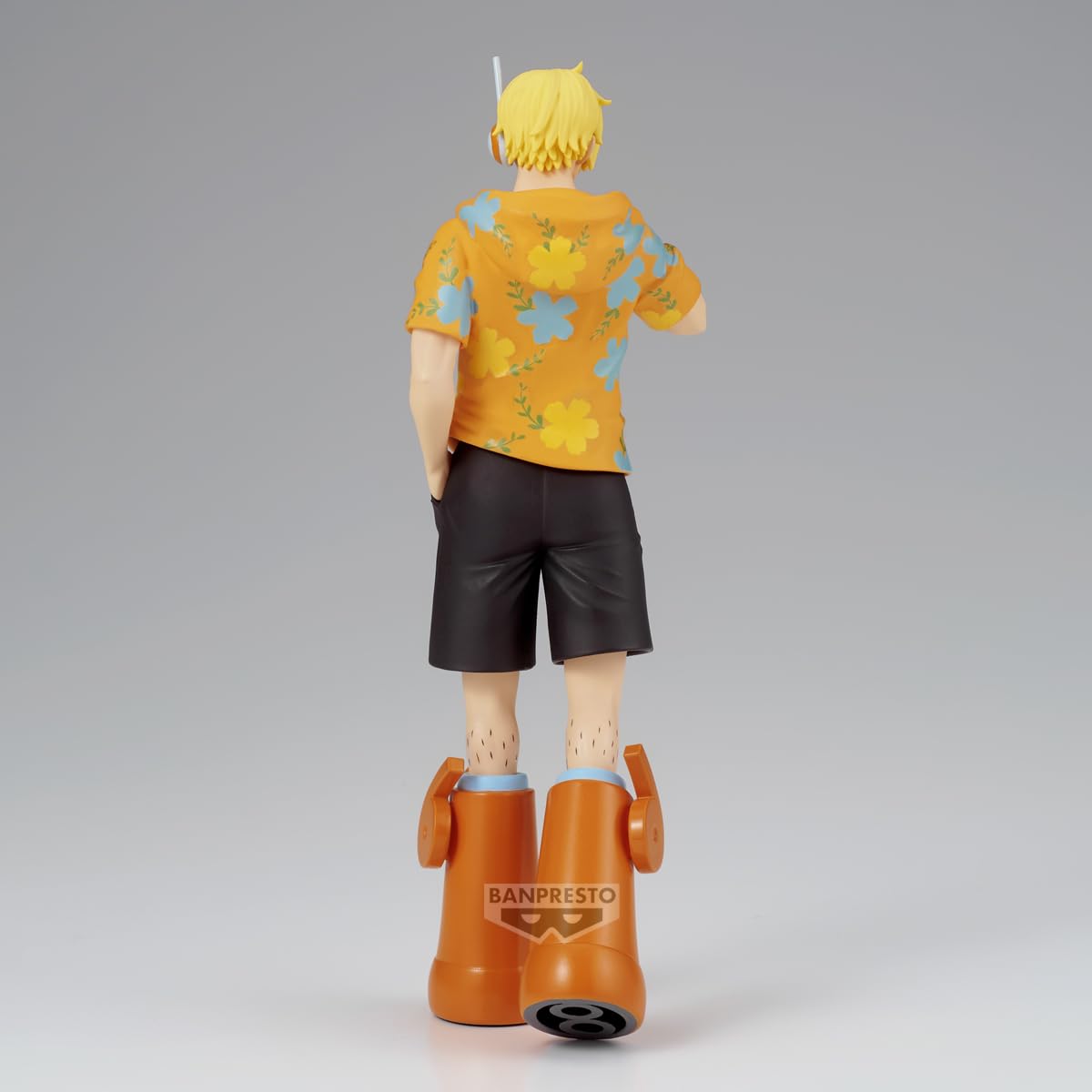 Banpresto Sanji Egghead Shukko figure on display stand.