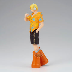 Banpresto Sanji Egghead Shukko figure with official licensing label.