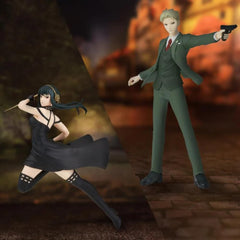 Banpresto Yor Forger display-ready figure with other Banpresto collectibles