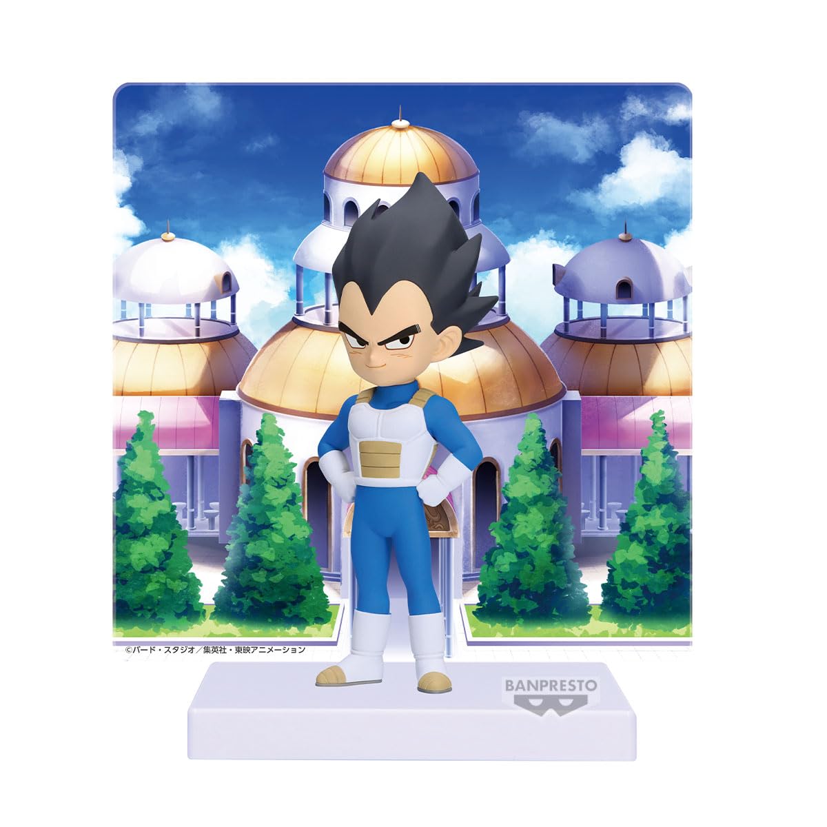 Banpresto Vegeta Mini Panel figure on a shelf for Dragon Ball Daima displays