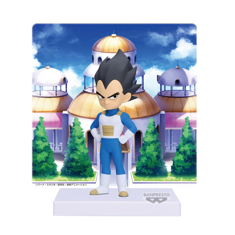 Banpresto Vegeta Mini Panel figure on a shelf for Dragon Ball Daima displays
