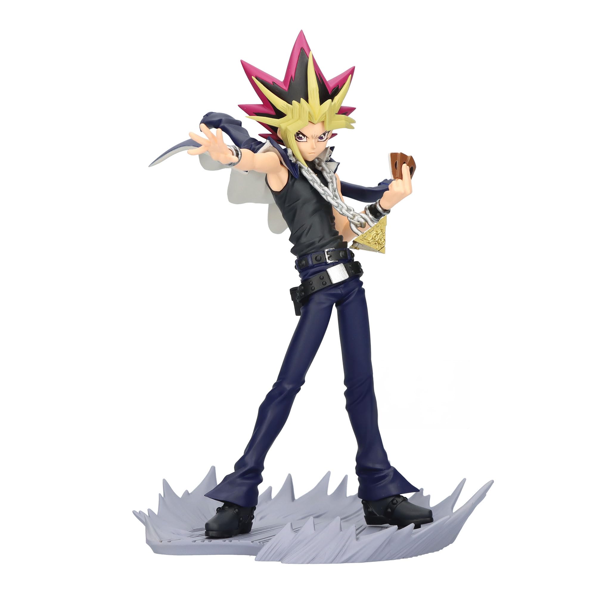 Banpresto Yu-Gi-Oh Yami Yugi Senkozekkei figure in dynamic pose for display.