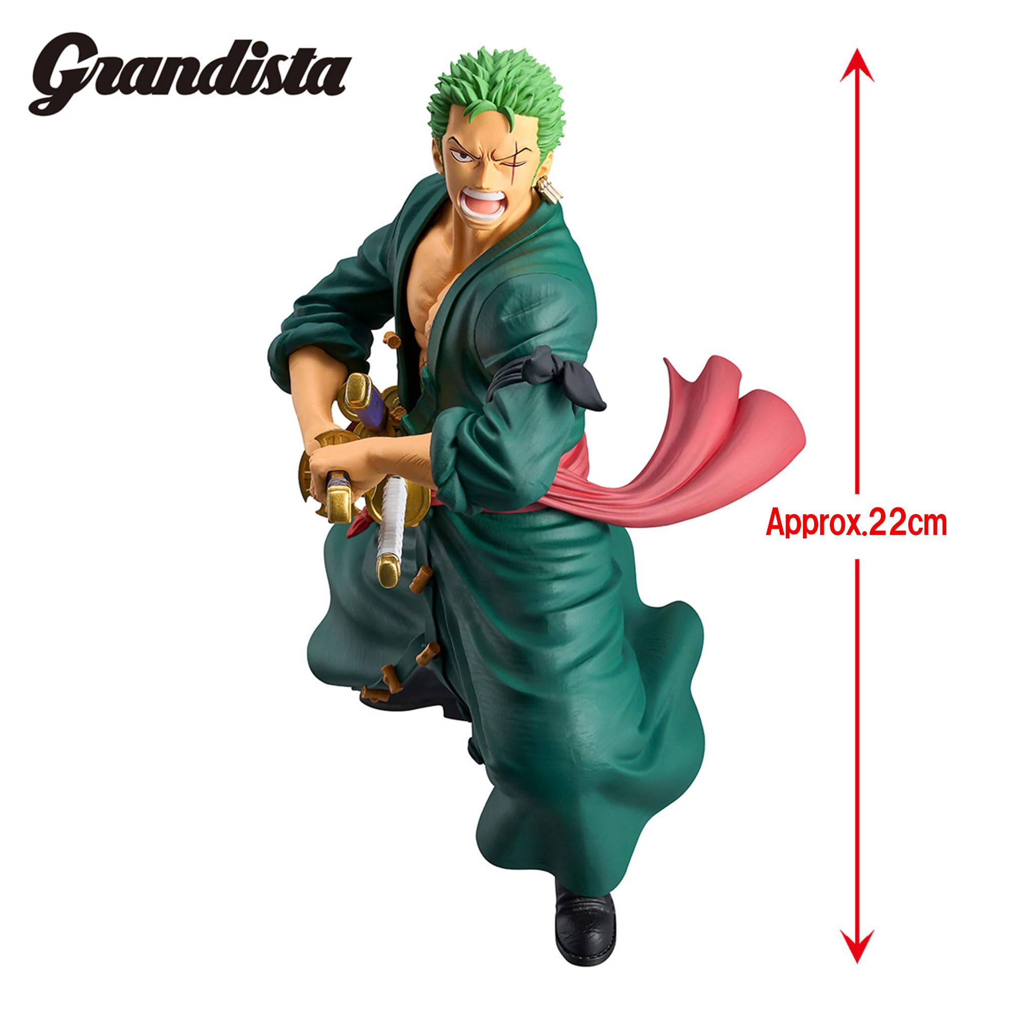 Banpresto Zoro iconic pose figure with base stand for stable display
