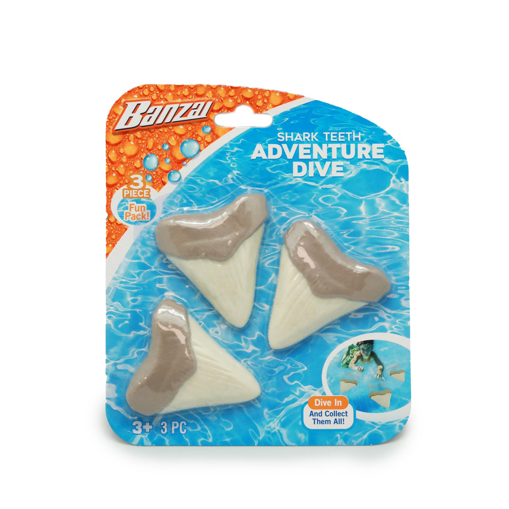 BANZAI Adventure Shark Teeth dive toy 3-pack for pool play and skill building.