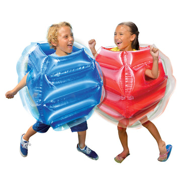 Close-up of inflatable surface ready for energetic indoor or outdoor fun.