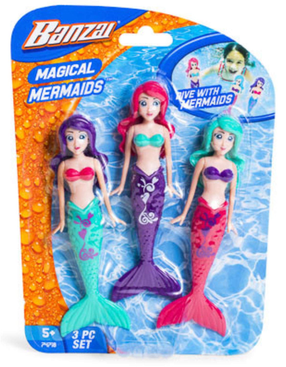 BANZAI Fun Stuff mermaid dolls in assorted colors for imaginative ocean play