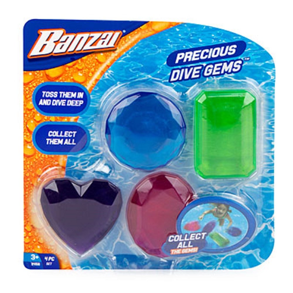 Banzai Precious Dive Gems set in bright hues for a fun pool treasure game