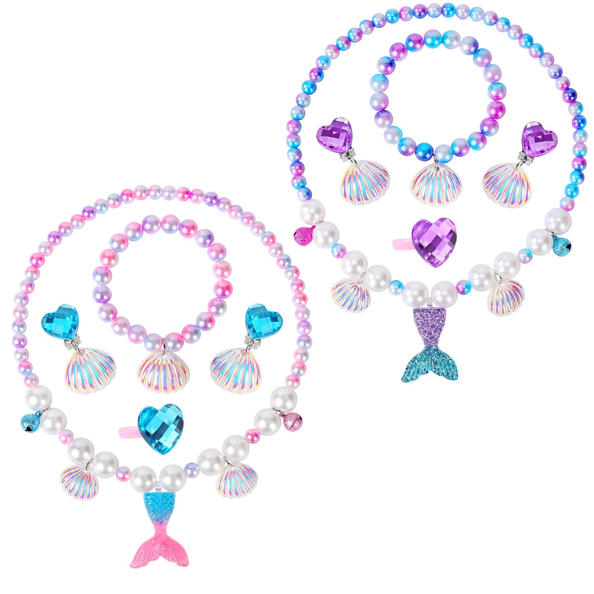 BAOBAOJOY mermaid necklace for dress-up play with shimmering gems
