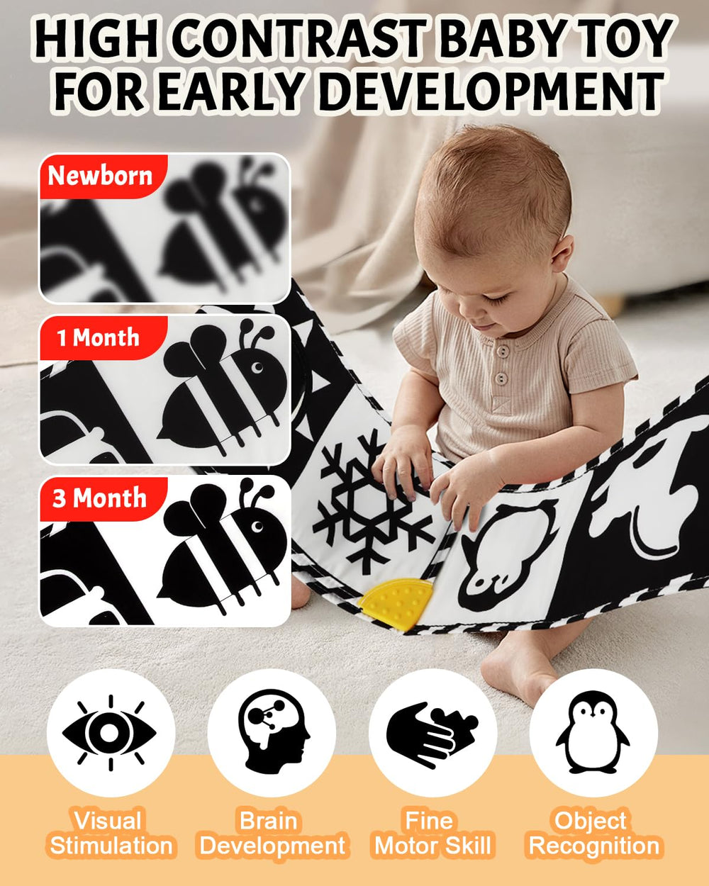 Baobrava baby mirror inside book invites self-recognition and exploration.