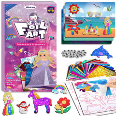 Baobrava Foil Art Kit canvases with bold foil colors for imaginative play.