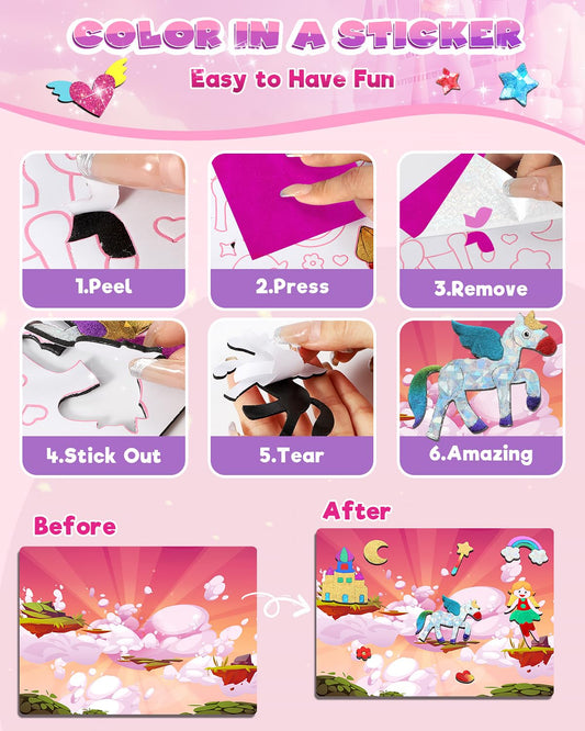 Baobrava Foil sheets add shimmering accents to kid-friendly art projects.