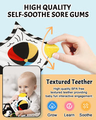 Baobrava high-contrast baby book aids early visual focus and recognition