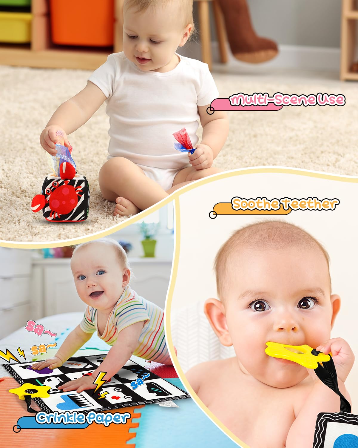 Baobrava non-toxic materials ensure safe, gentle play for newborns.