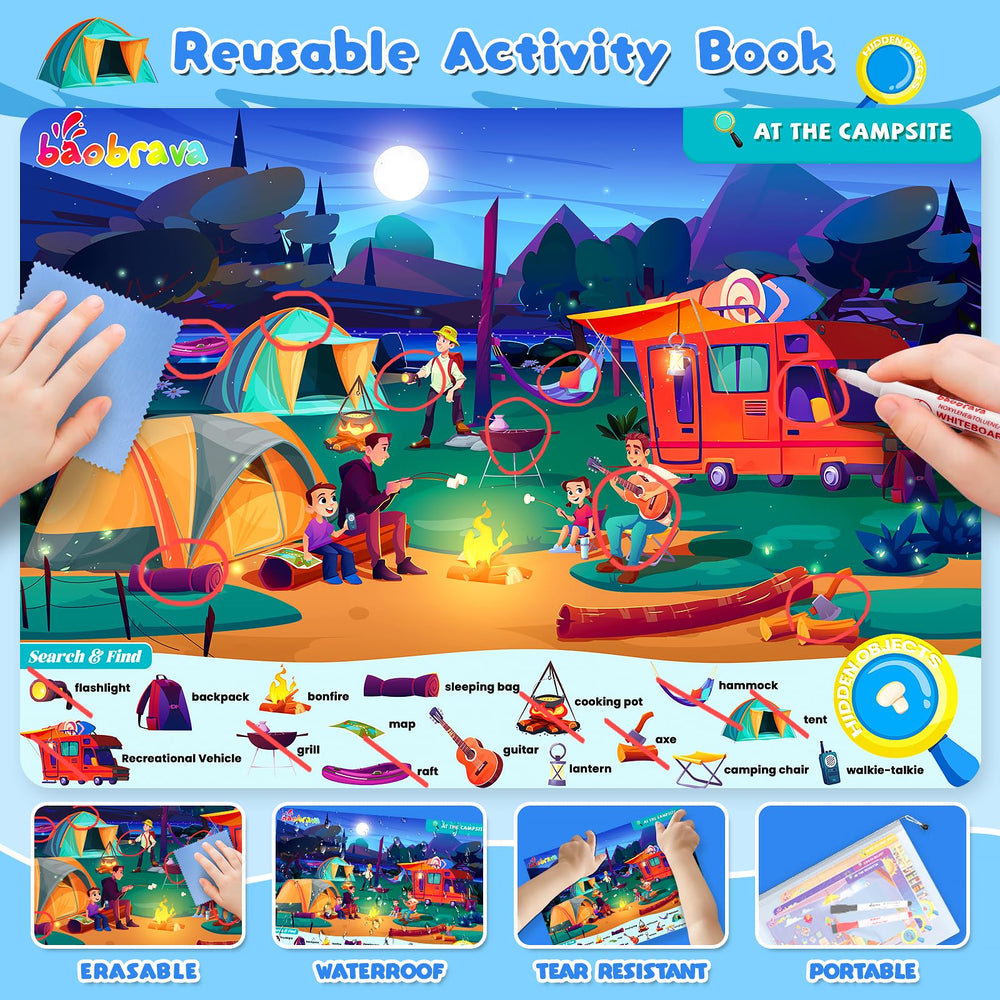 Baobrava Search and Find cardset ocean scene enhances problem-solving while discovering marine themes