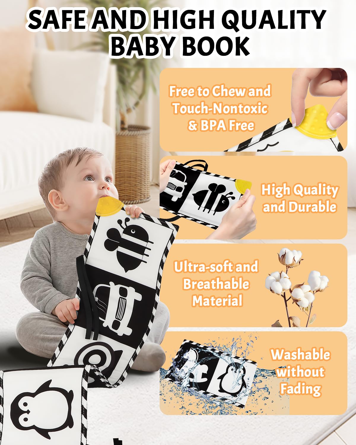 Baobrava textured teether spine soothes sore gums during play.