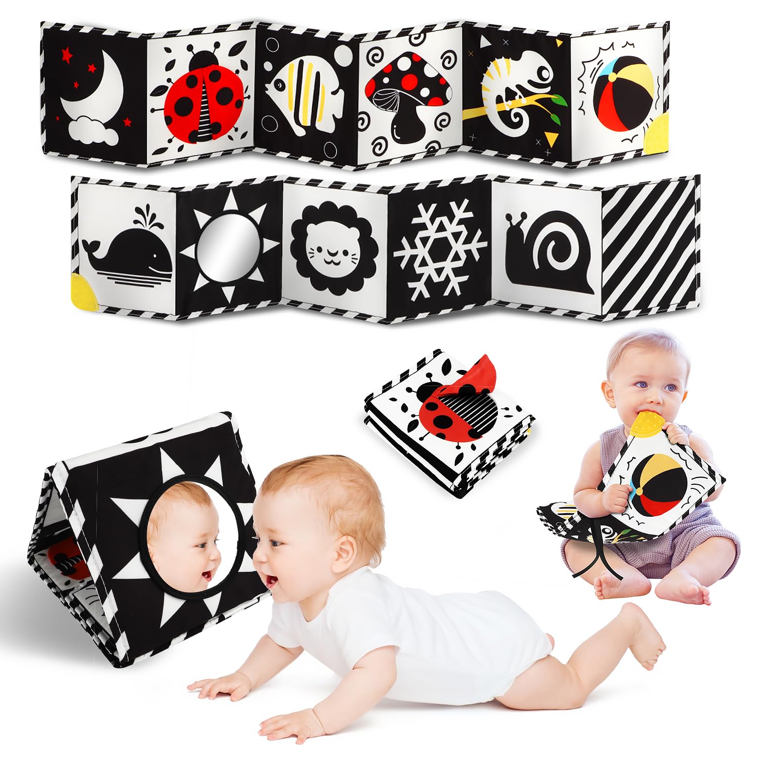 Baobrava tummy time toy mirror boosts baby exploration during tummy time