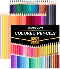 BAODLON 48-count colored pencils bulk pack, vibrant hues for imaginative drawing