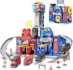 BAODLON large city action track station enhances imaginative play and motor skills.
