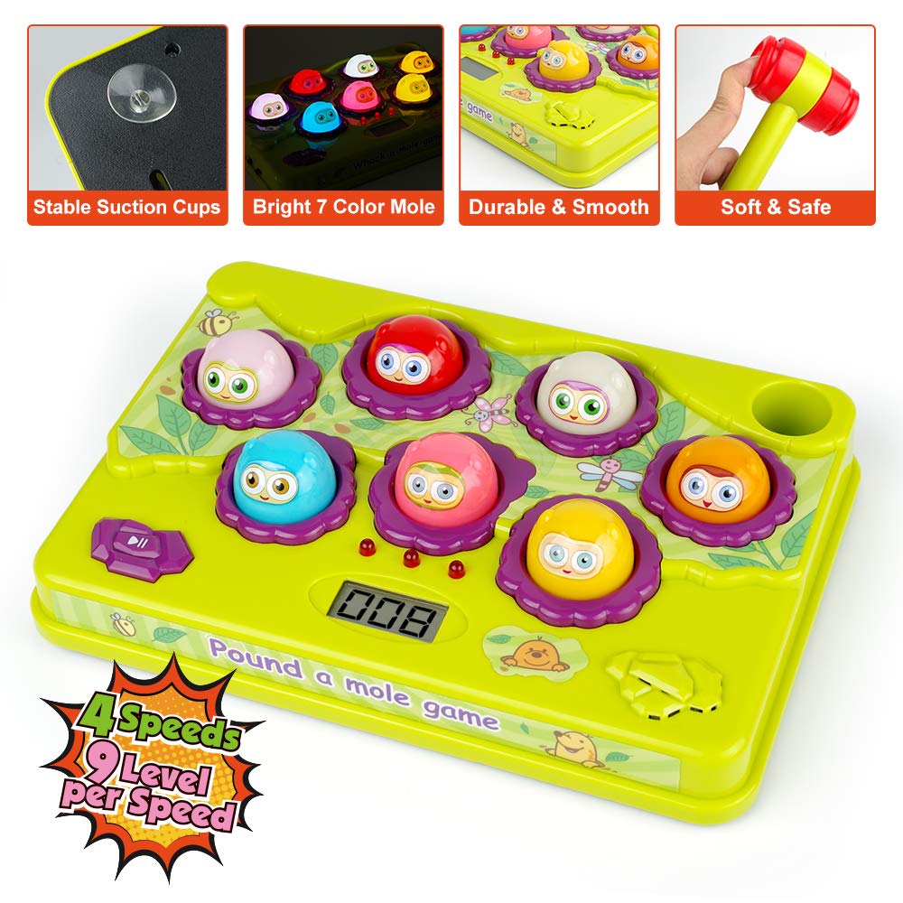 BAODLON Pound-a-Mole game LCD display tracks scores for challenge.