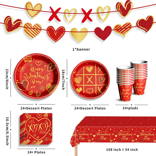 Baolaiballoon Valentine’s dessert plates with gold accents for sweet bites.
