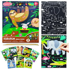 Baoxue scratch art animals set reveals vibrant colors for imaginative play