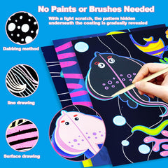 BAOXUE scratch art wooden stylus provides precise control for kids' art projects.