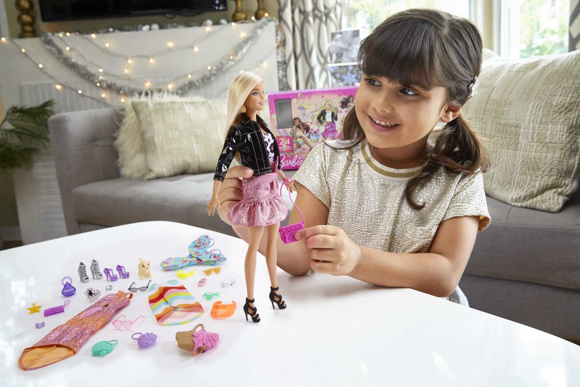Barbie Advent Calendar day-to-night fashion outfits for storytelling