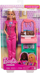 Shelf under examination table helps organize Barbie clinic pieces