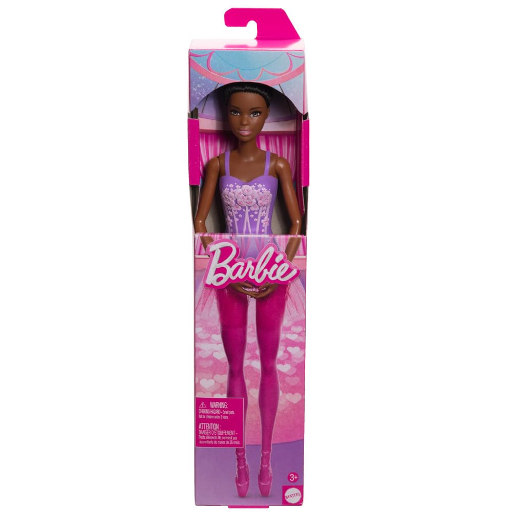 Barbie ballerina doll with removable tutu, facilitating versatile outfits and quick changes.