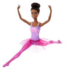 Barbie ballerina doll with top-knot bun, ideal for rehearsal and leading role prep.